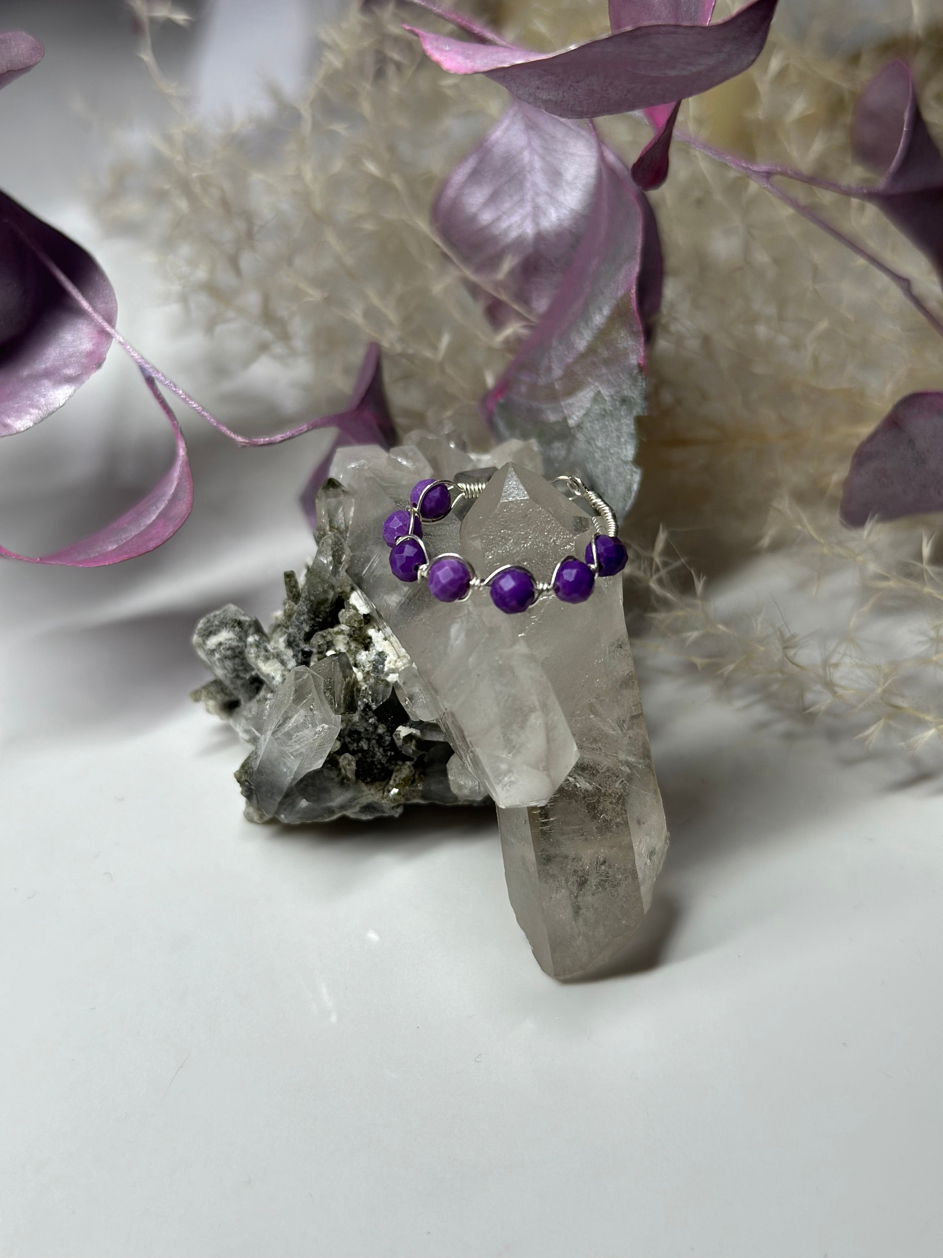 Phosphosiderite Sterling Silver or Gold Filled Wire Ring