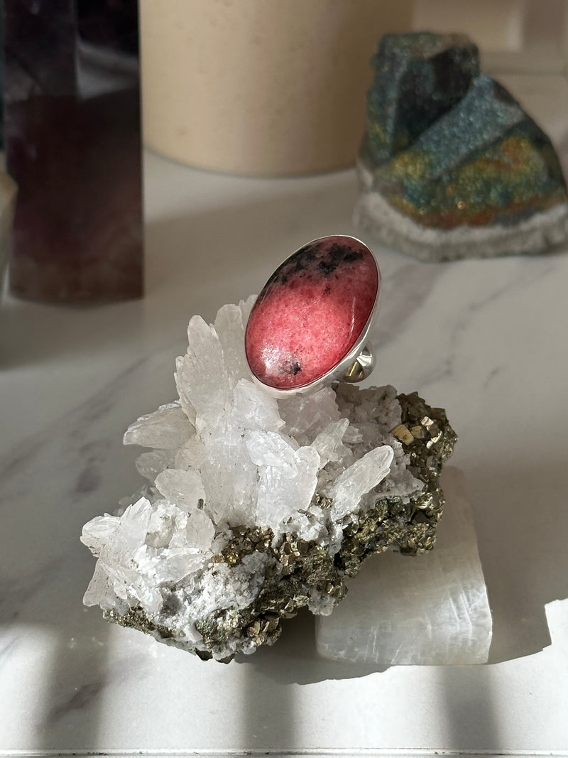 Rhodonite 925 Silver Ring