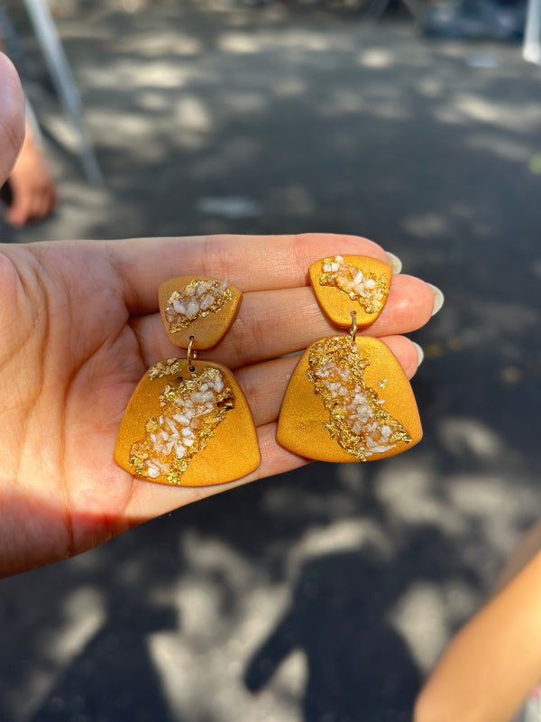 “Abundanza" Petalite on Polymer Clay Large Studs