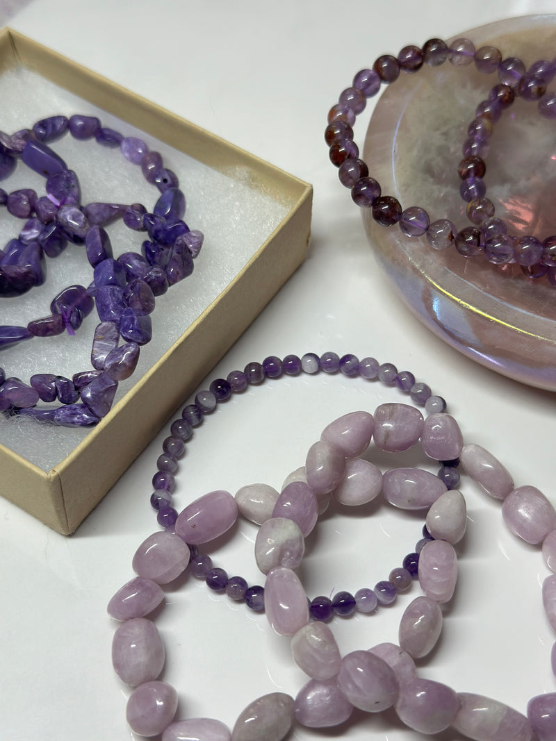 Chevron Amethyst 5mm Elastic Bracelet