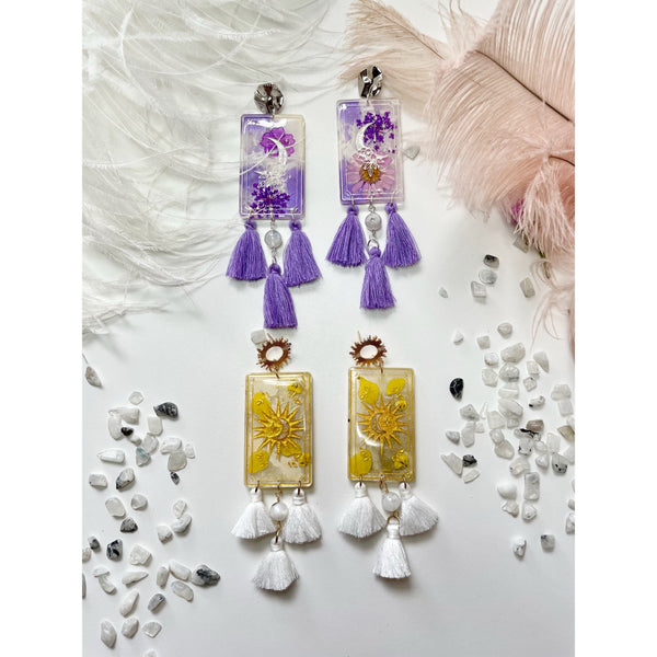 "The Moon" or “The Sun” Tarot Card Moonstone Earrings