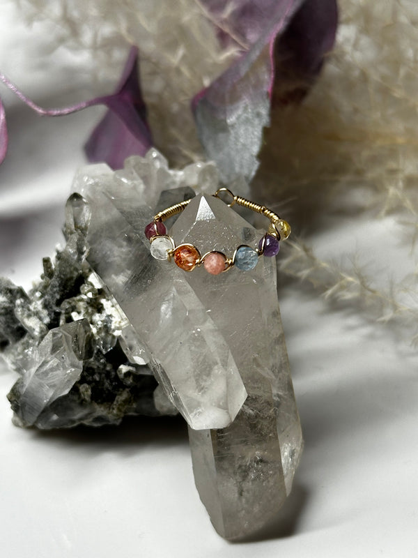 Chakra Gemstones Silver or Gold Filled Wire Ring