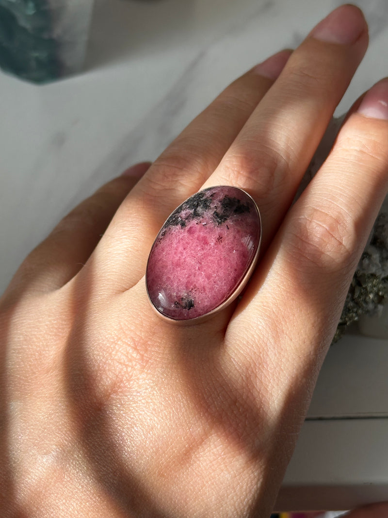 Rhodonite 925 Silver Ring