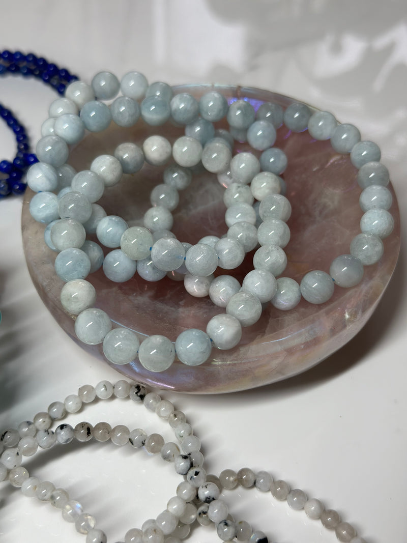 Aquamarine 8mm Elastic Bracelet