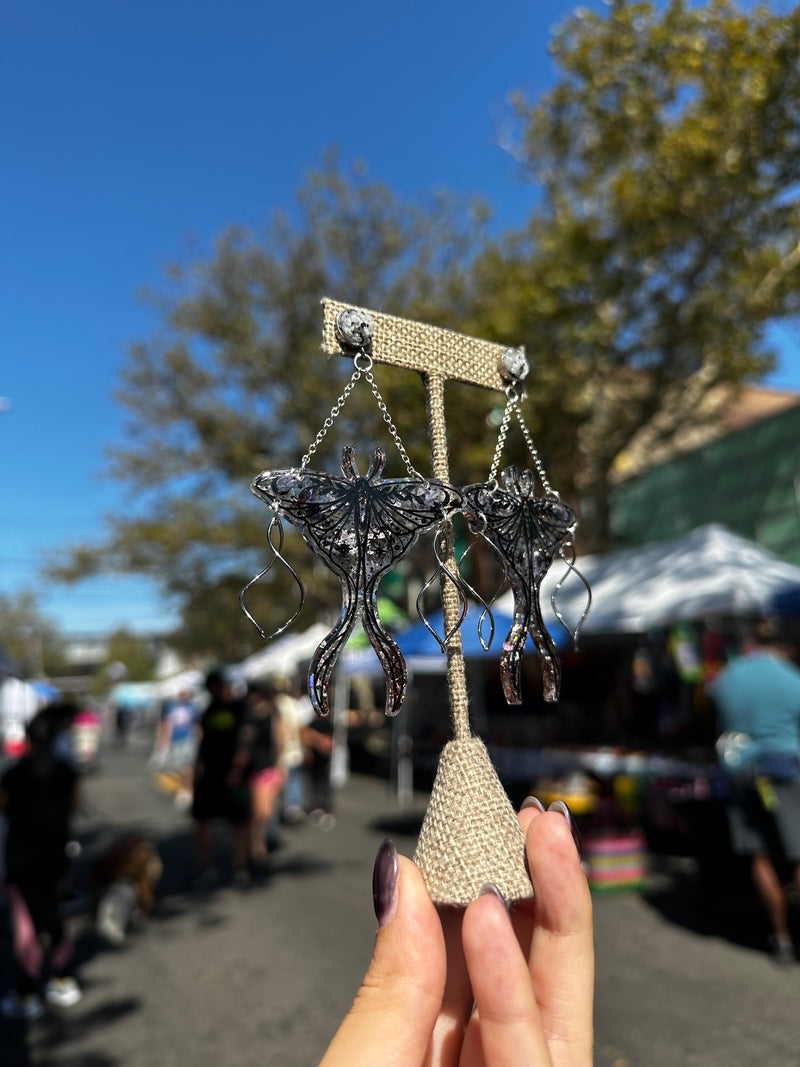 “Fairy Moth” Moonstone Earrings