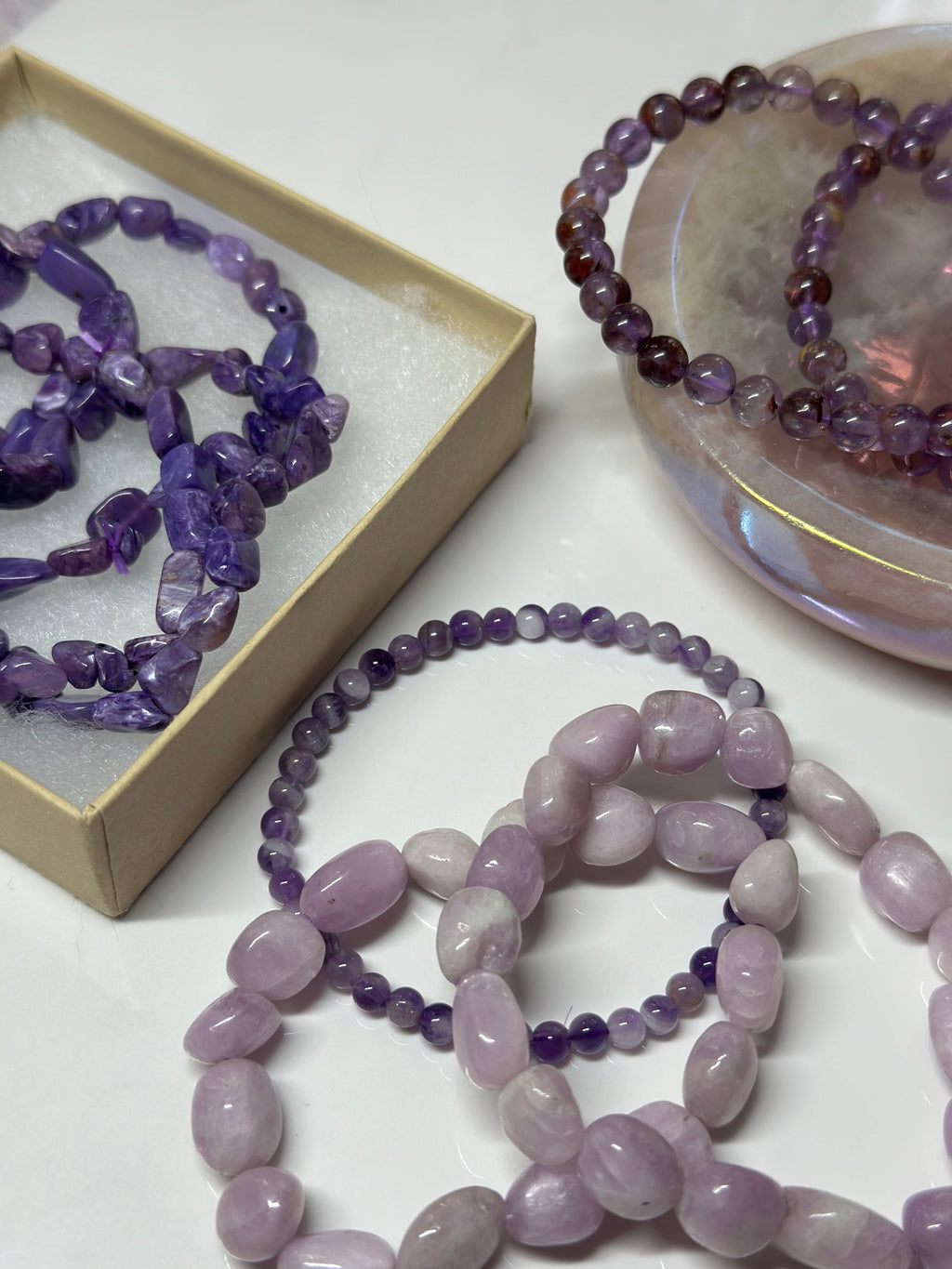 Charoite Raw Elastic Bracelet