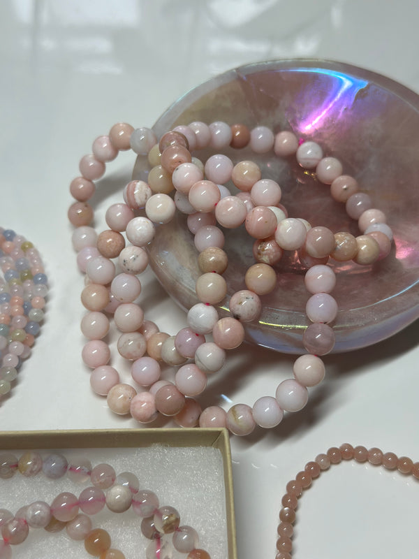 Pink Opal 8mm Elastic Bracelet