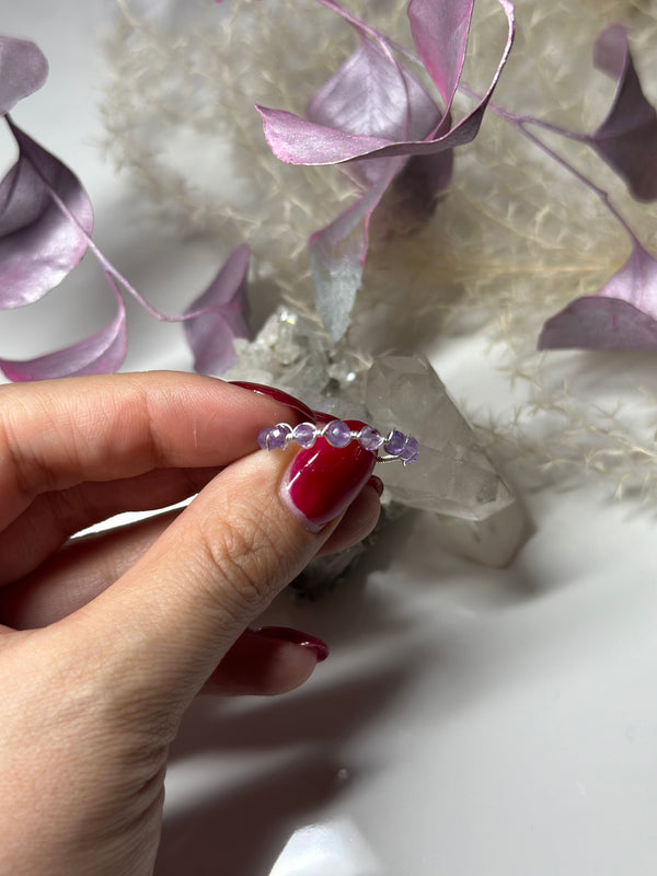 Purple Amethyst Sterling Silver or Gold Filled Wire Ring