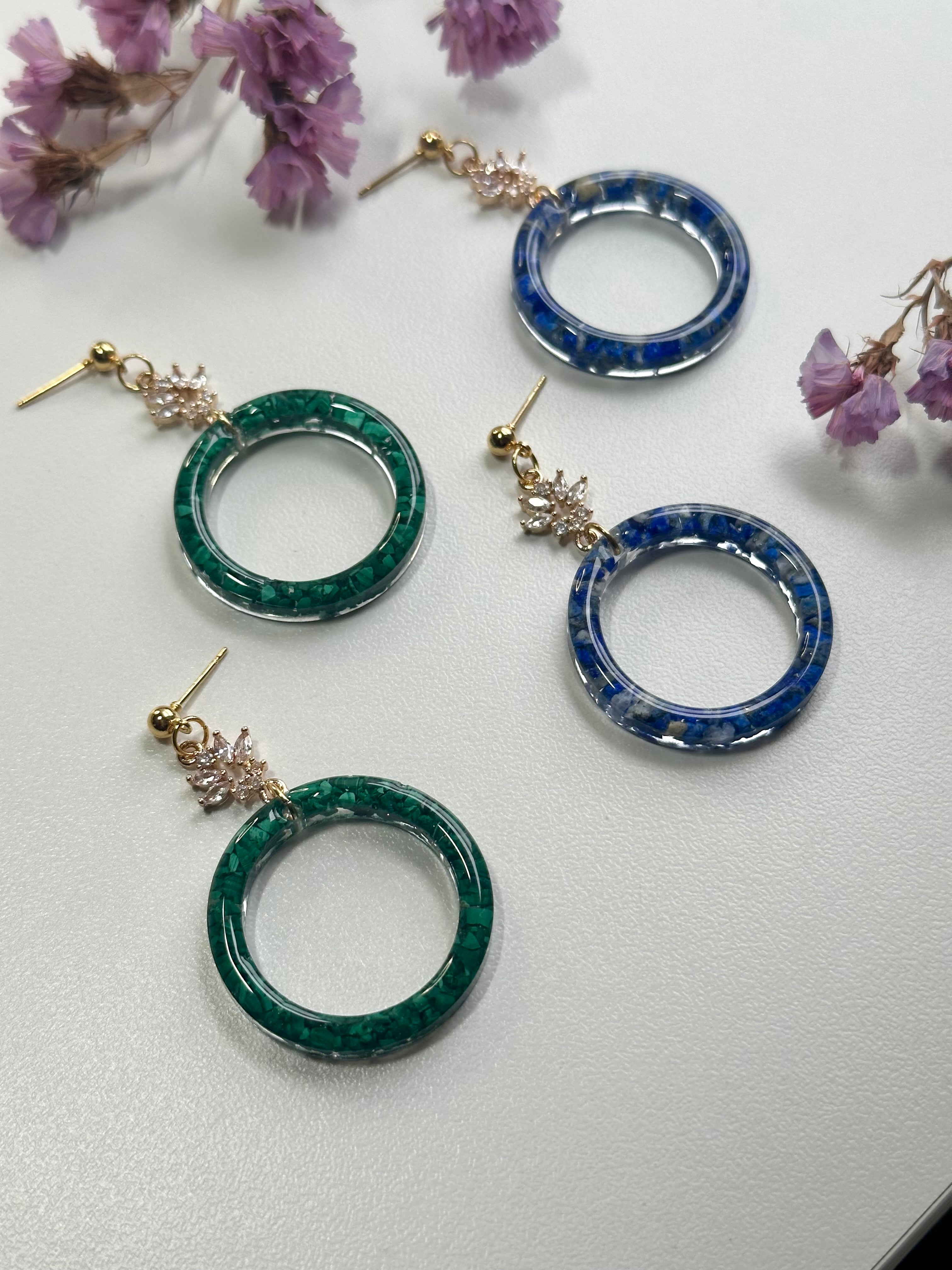“The Valentina” Malachite Earrings