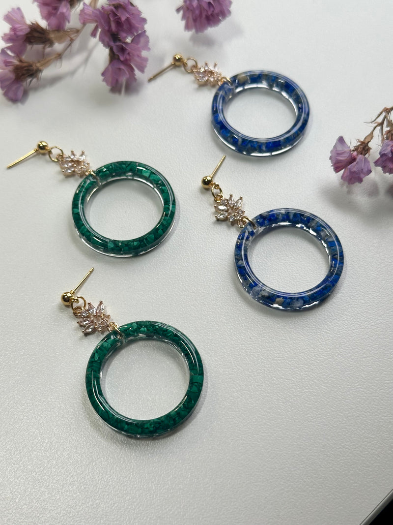 “The Valentina” Malachite Earrings