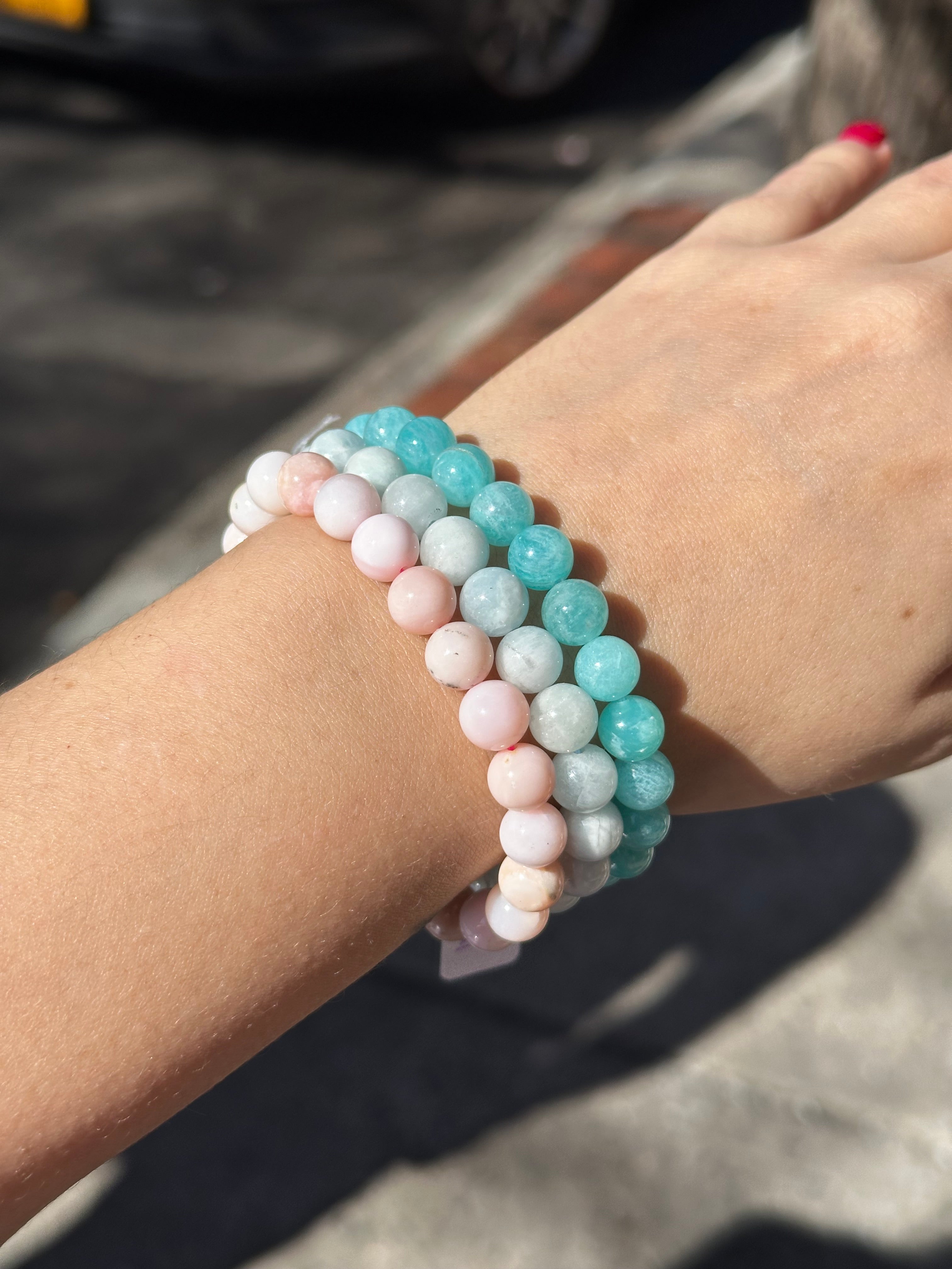 Aquamarine 8mm Elastic Bracelet