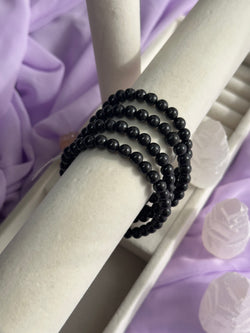 Shungite 6mm 7.5” Crystal Healing Stretch Bracelet