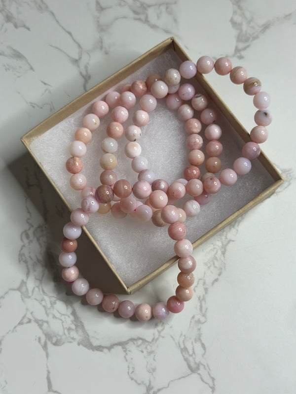 Pink Opal 8mm Elastic Bracelet