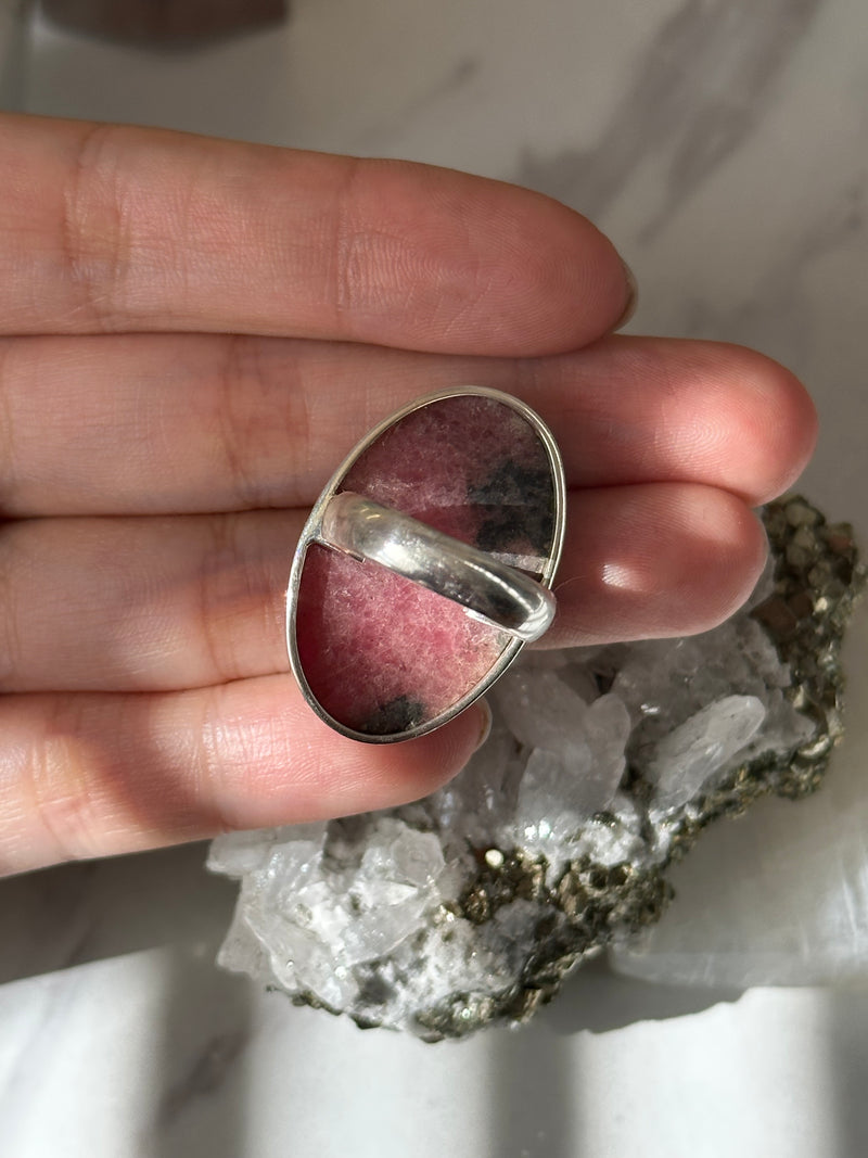 Rhodonite 925 Silver Ring