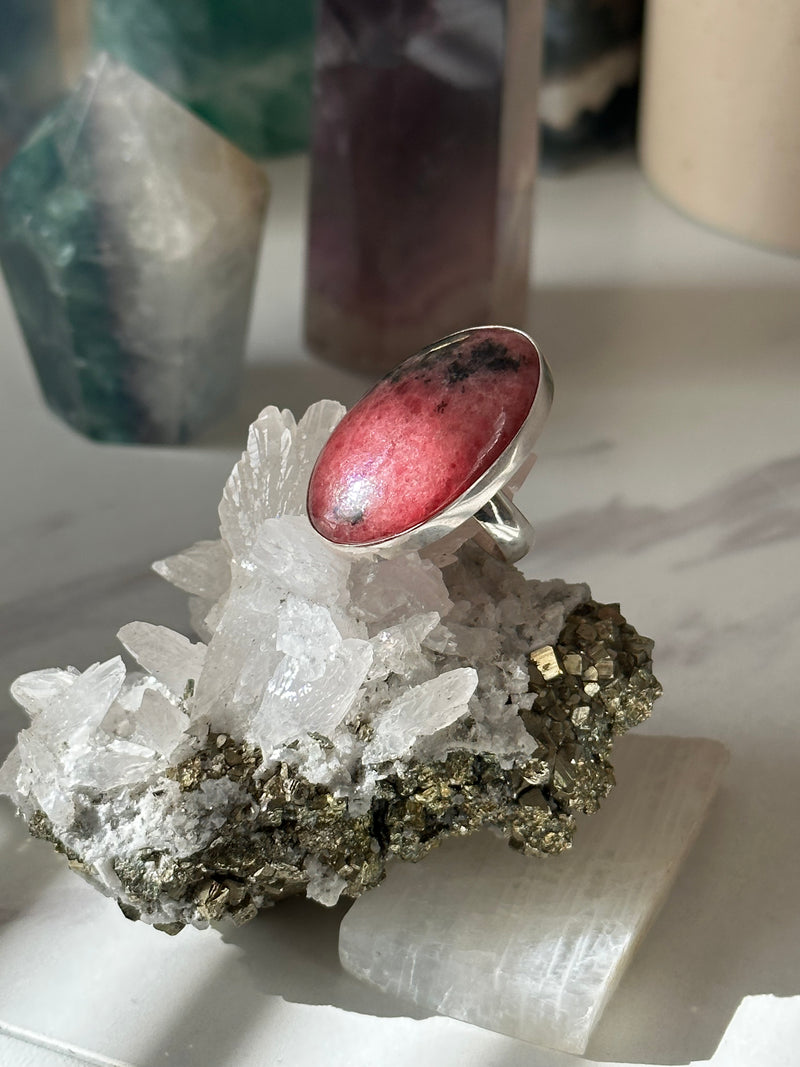 Rhodonite 925 Silver Ring