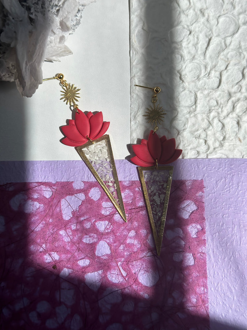 “The White Lotus” Petalite Earrings