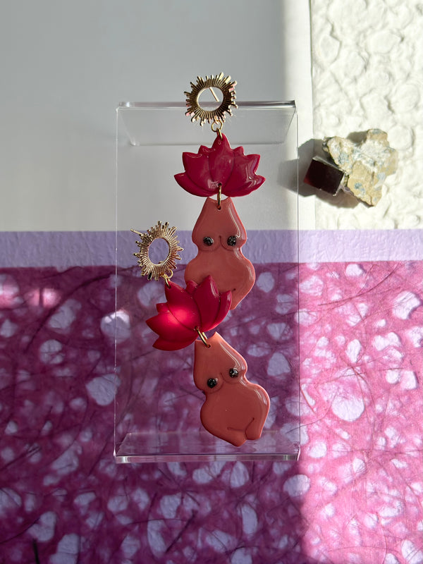 “Embodiment" Body Shape with Pyrite Nipples Earrings