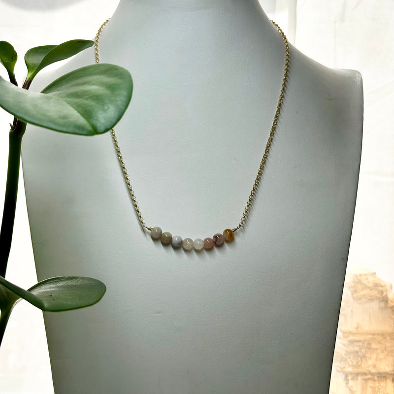 Flower Agate Gold Filled Necklace