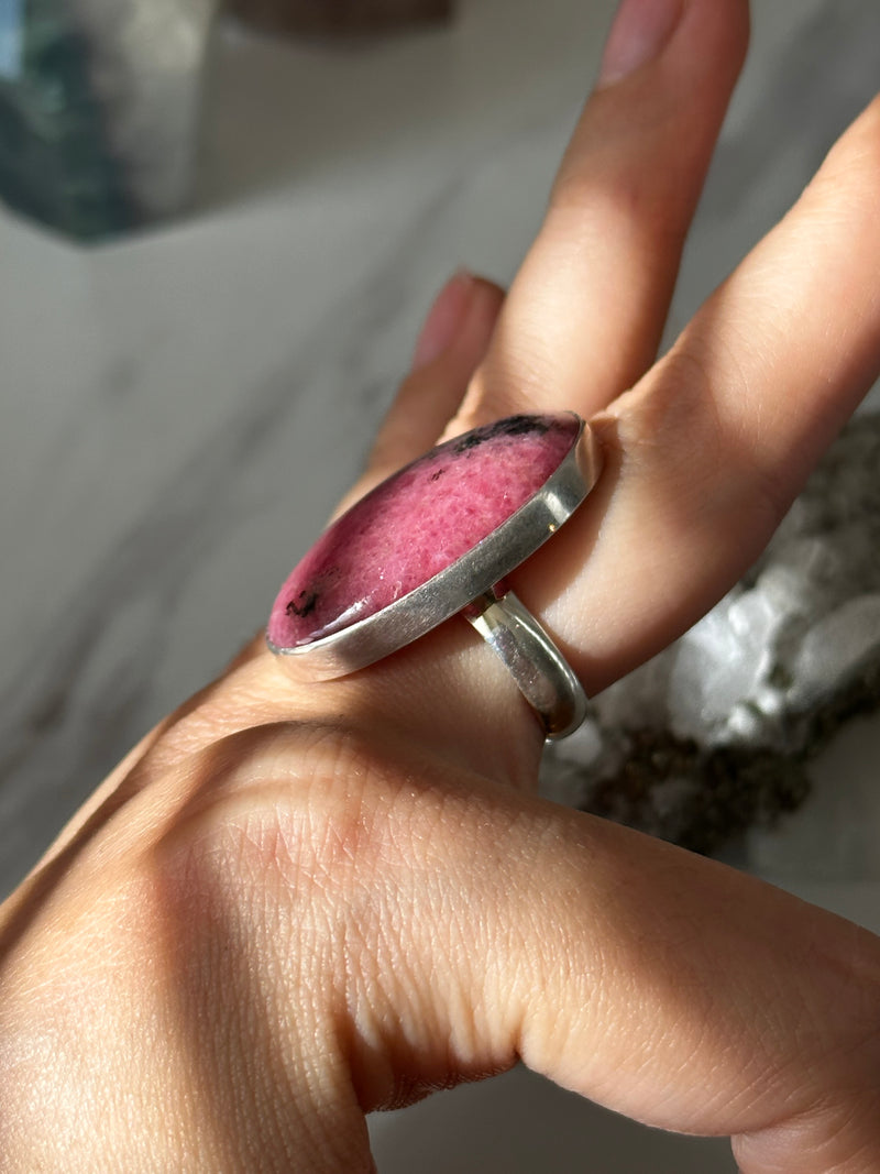 Rhodonite 925 Silver Ring