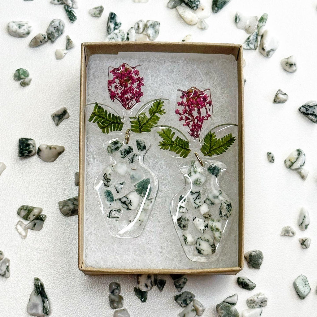 “Vasija” Dried Flowers and Tree Agate