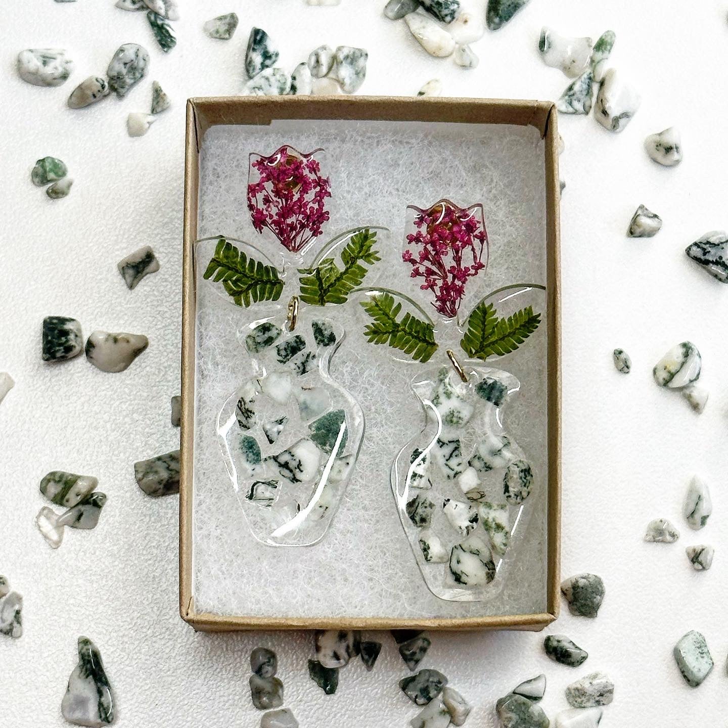 “Vasija” Dried Flowers and Tree Agate