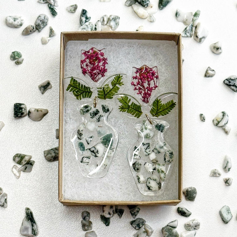 “Vasija” Dried Flowers and Tree Agate