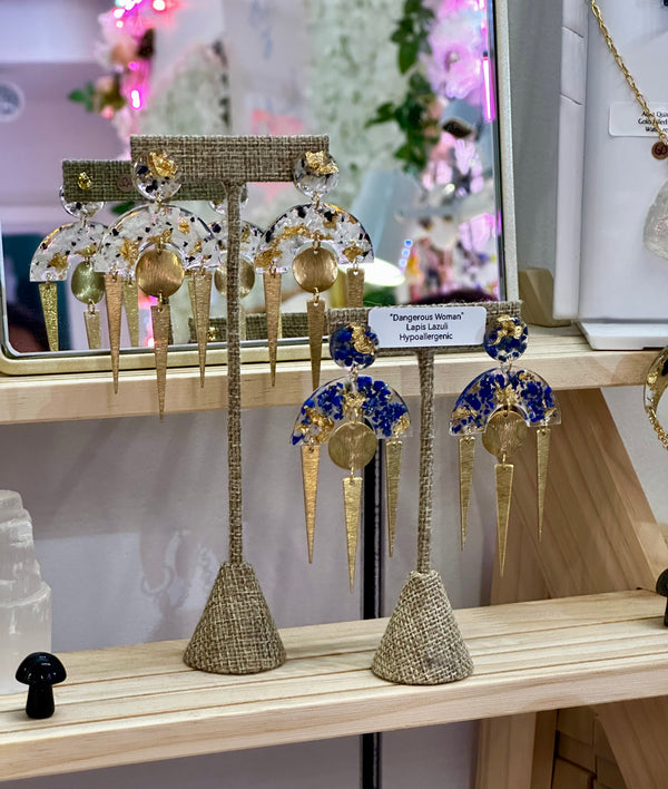 “Dangerous Woman” Moonstone Dangle Studs