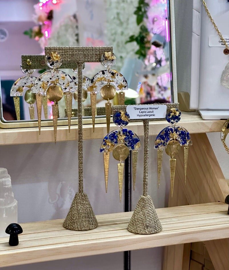 “Dangerous Woman” Moonstone Dangle Studs