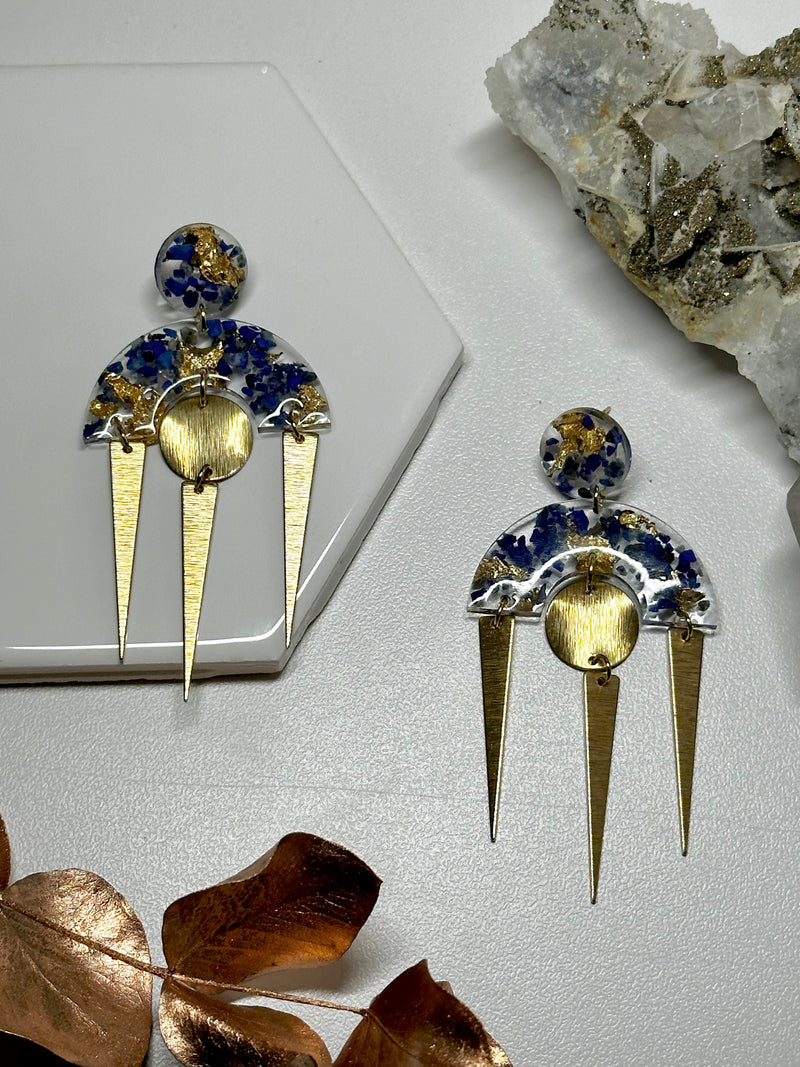 “Dangerous Woman” Lapis Lazuli Dangle Studs