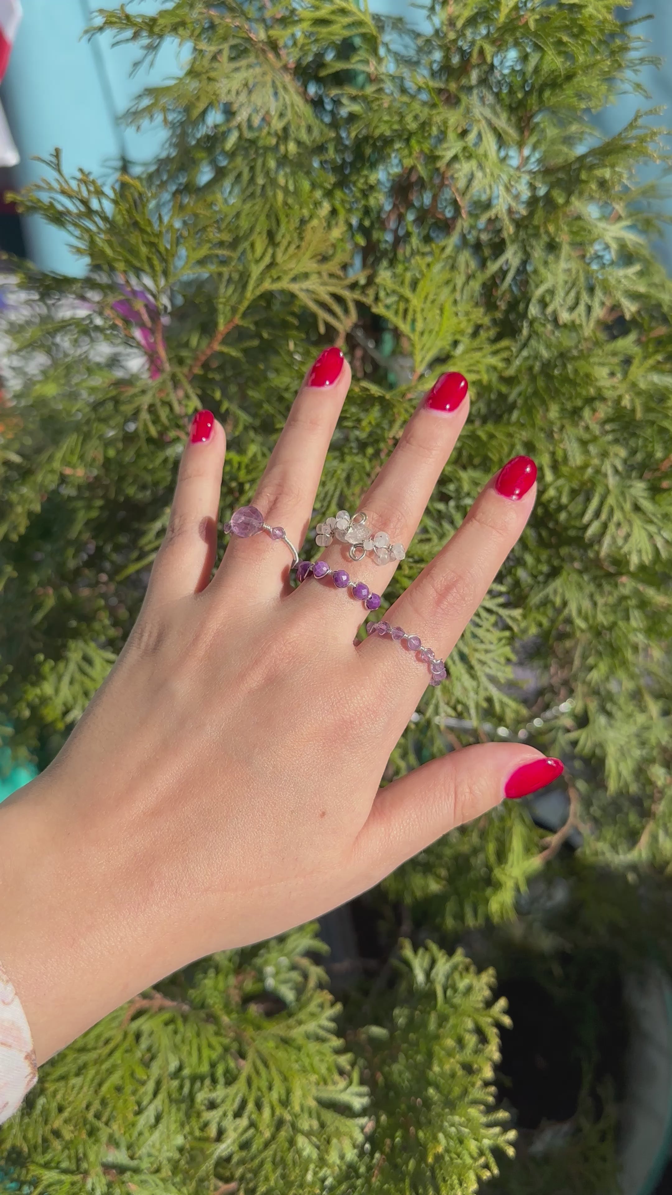 Phosphosiderite Sterling Silver or Gold Filled Wire Ring