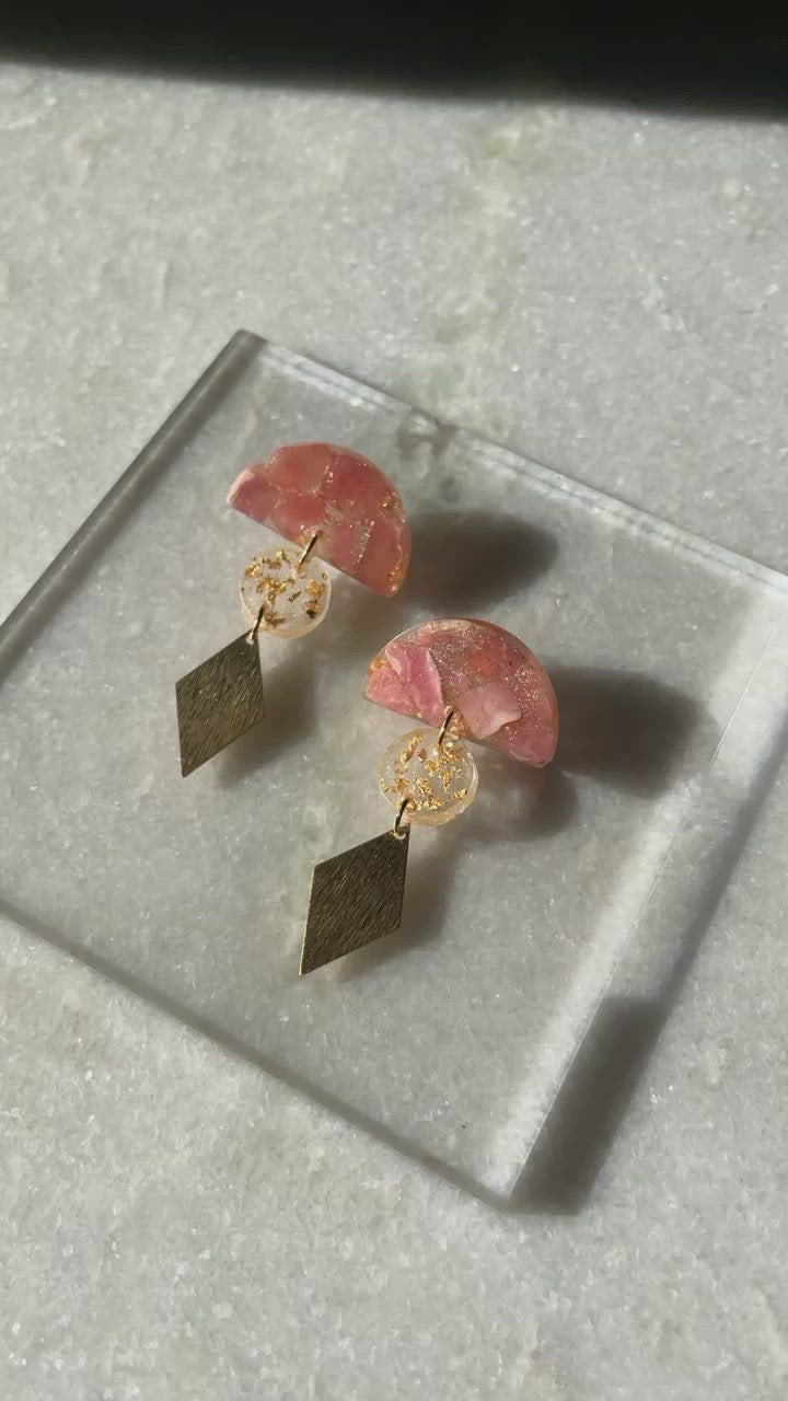 “Desert Sun” Rhodochrosite Studs