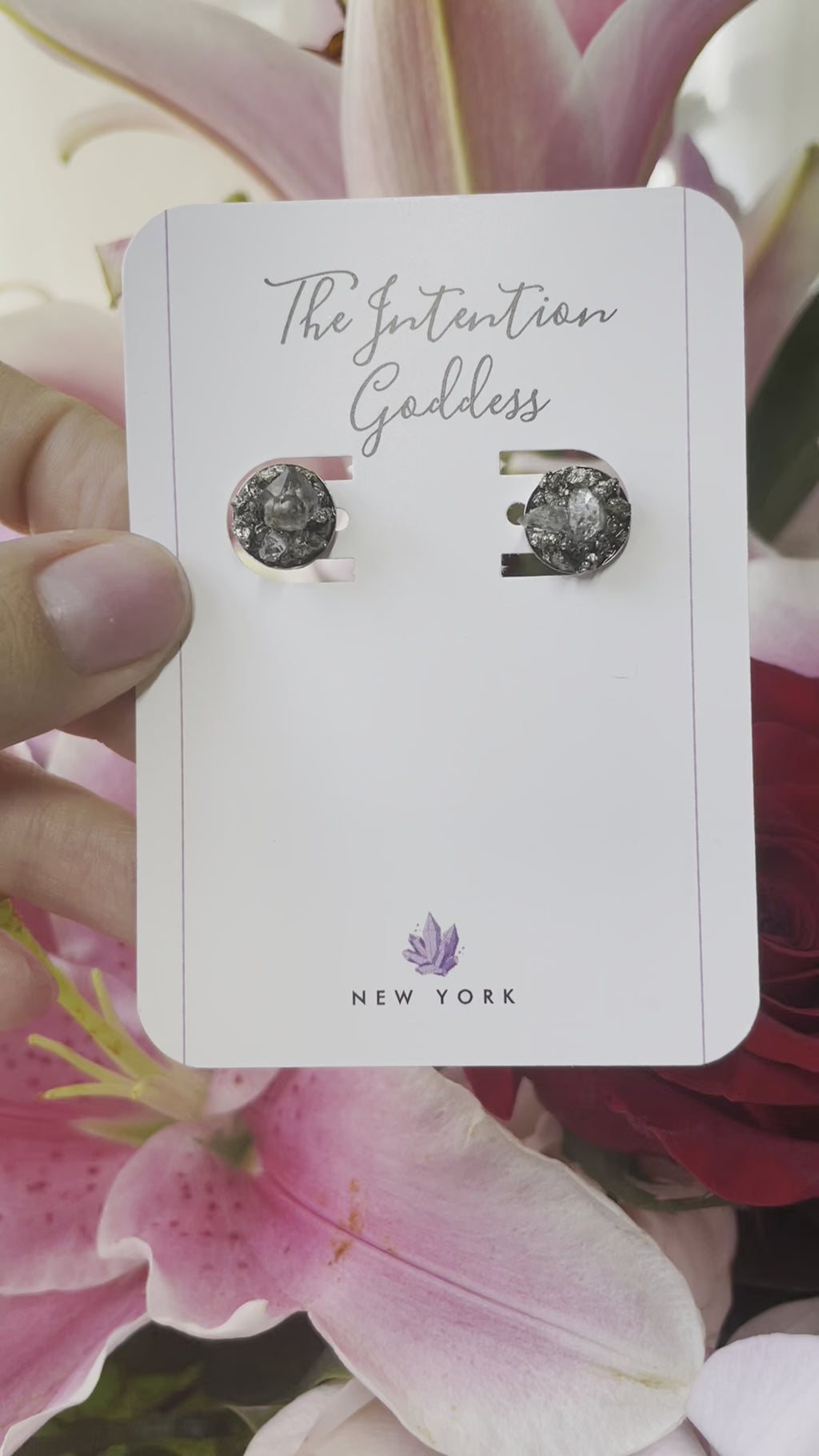 “Rawness” Herkimer Diamond & Pyrite Sterling Silver Studs