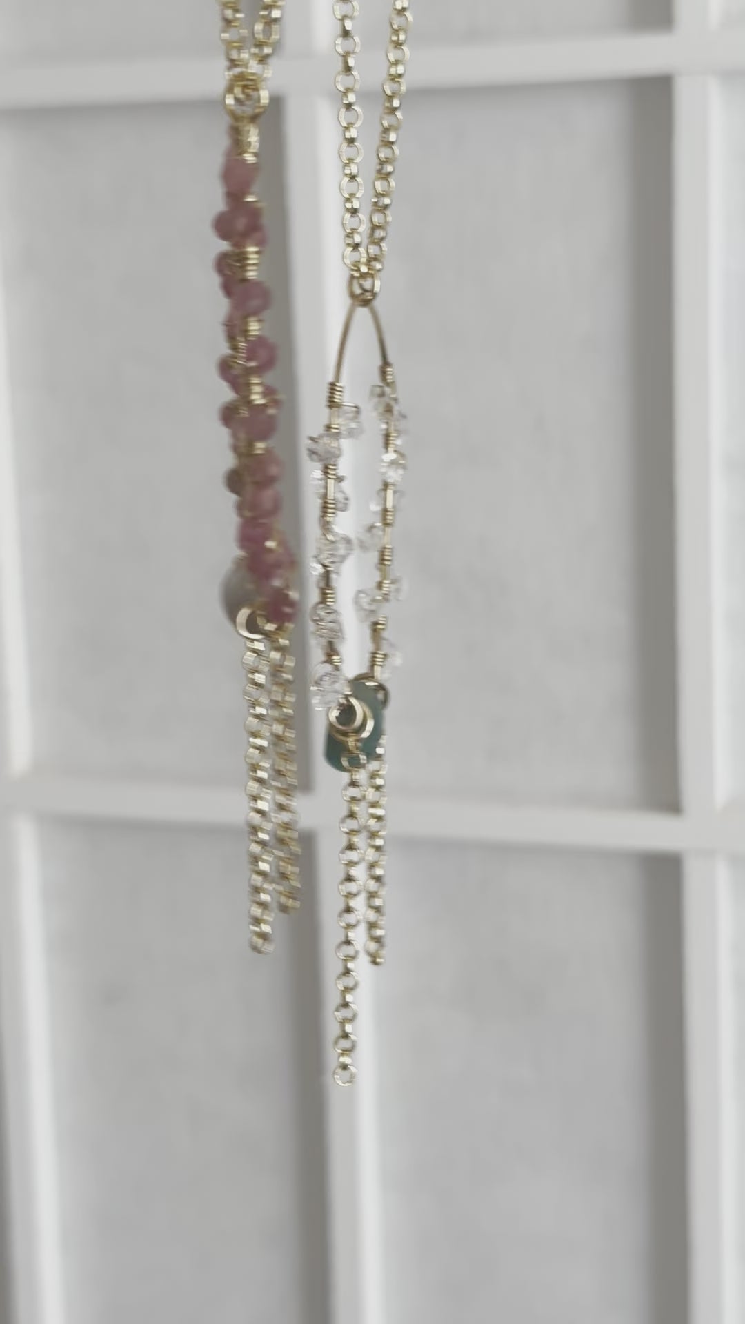 “The Intention Goddess” Amazonite & Herkimer Diamond Water Resistant Necklace