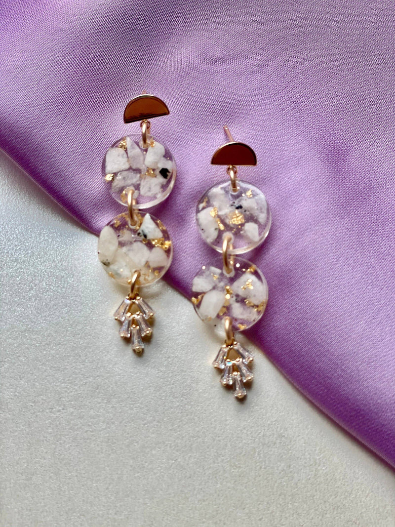 “Compassion Goddess" Moonstone Earrings (Double)