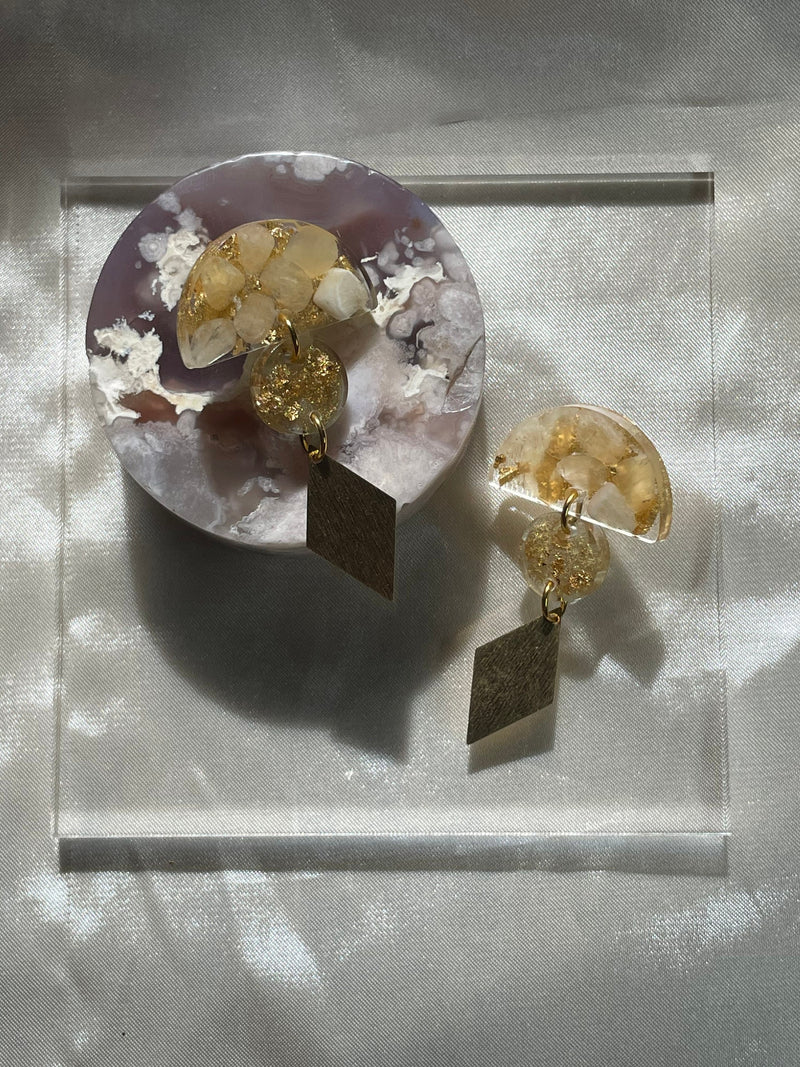 “Desert Sun” Yellow Calcite Stud