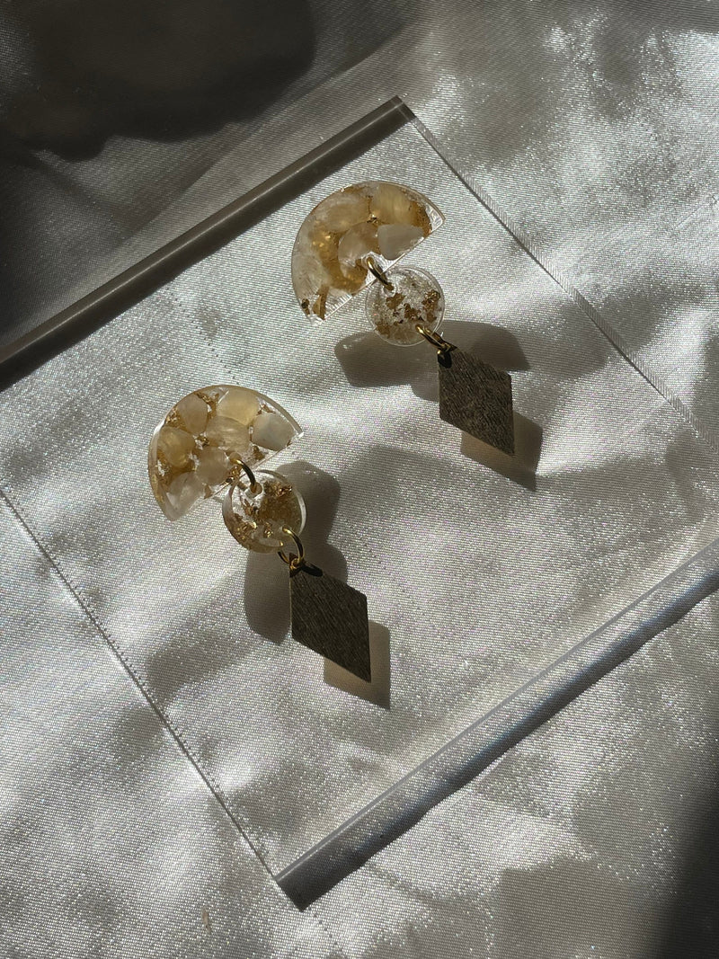 “Desert Sun” Yellow Calcite Stud