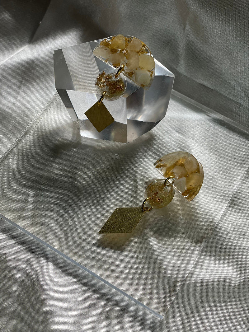 “Desert Sun” Yellow Calcite Stud