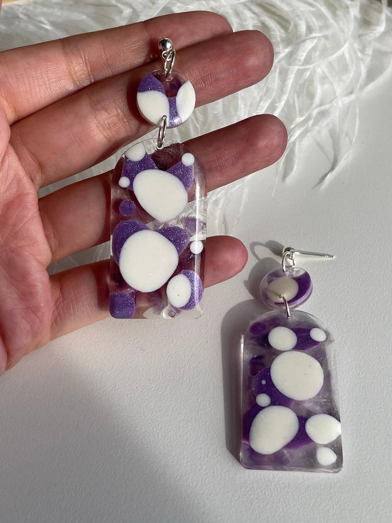“Candy Glass" Purple Amethyst Earrings
