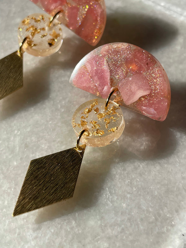 “Desert Sun” Rhodochrosite Studs