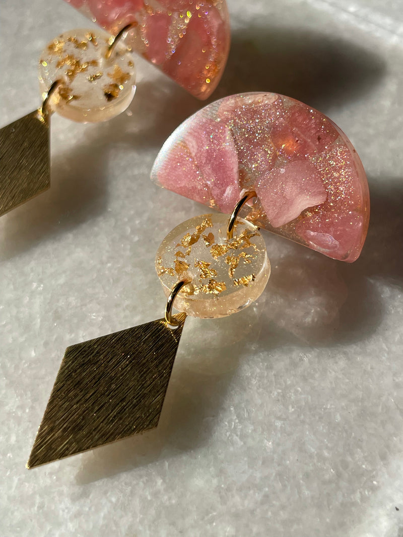 “Desert Sun” Rhodochrosite Studs