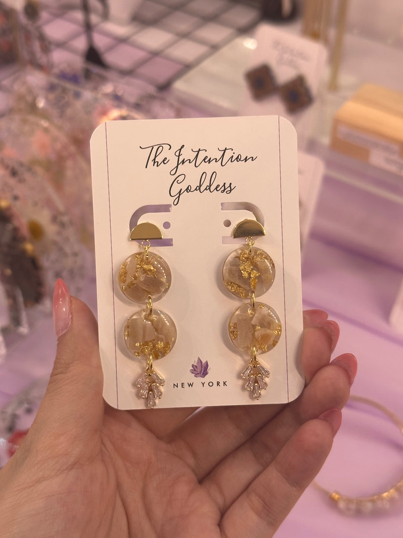 “Compassion Goddess" Moonstone Earrings (Double)