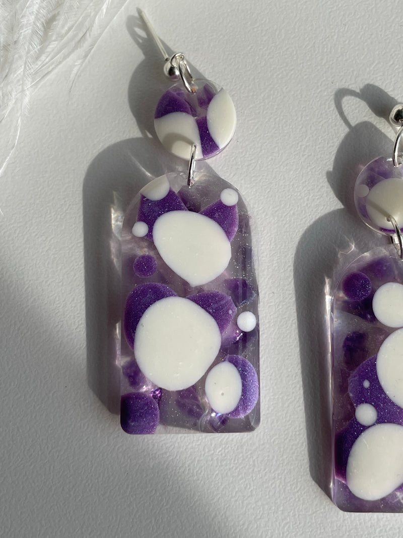 “Candy Glass" Purple Amethyst Earrings