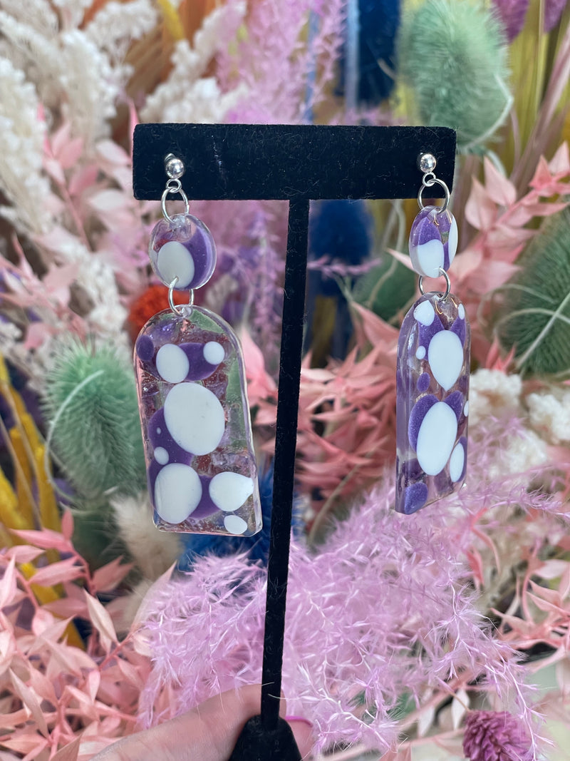 “Candy Glass" Purple Amethyst Earrings