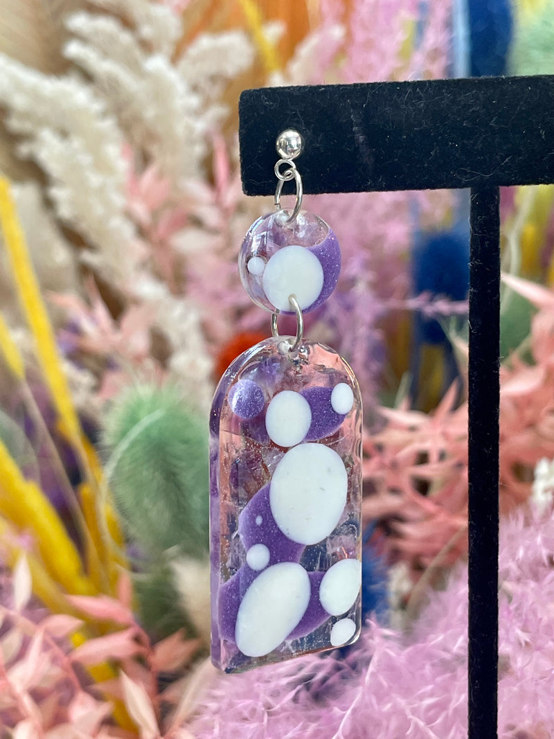 “Candy Glass" Purple Amethyst Earrings