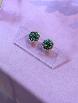 “Rawness” Chrysocolla & Pyrite Studs