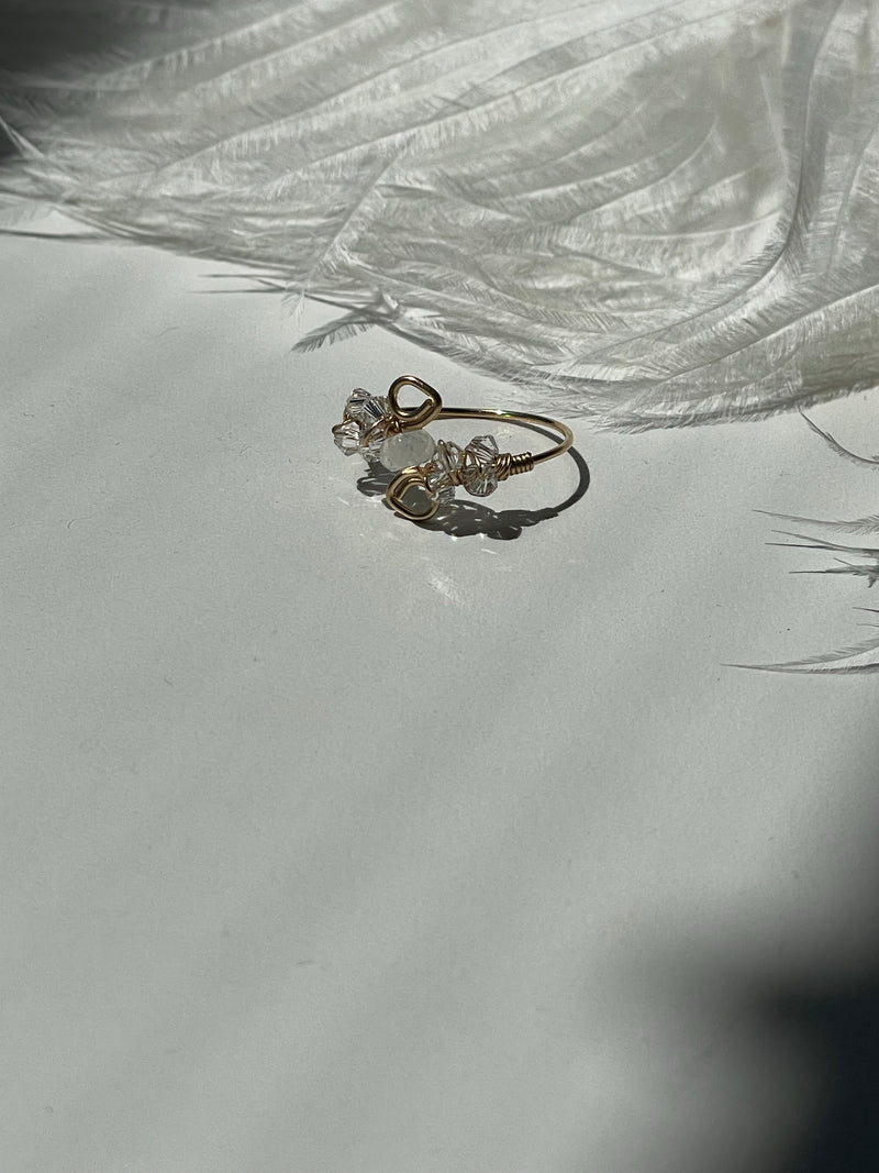 Moonstone Gold Filled Wire Ring
