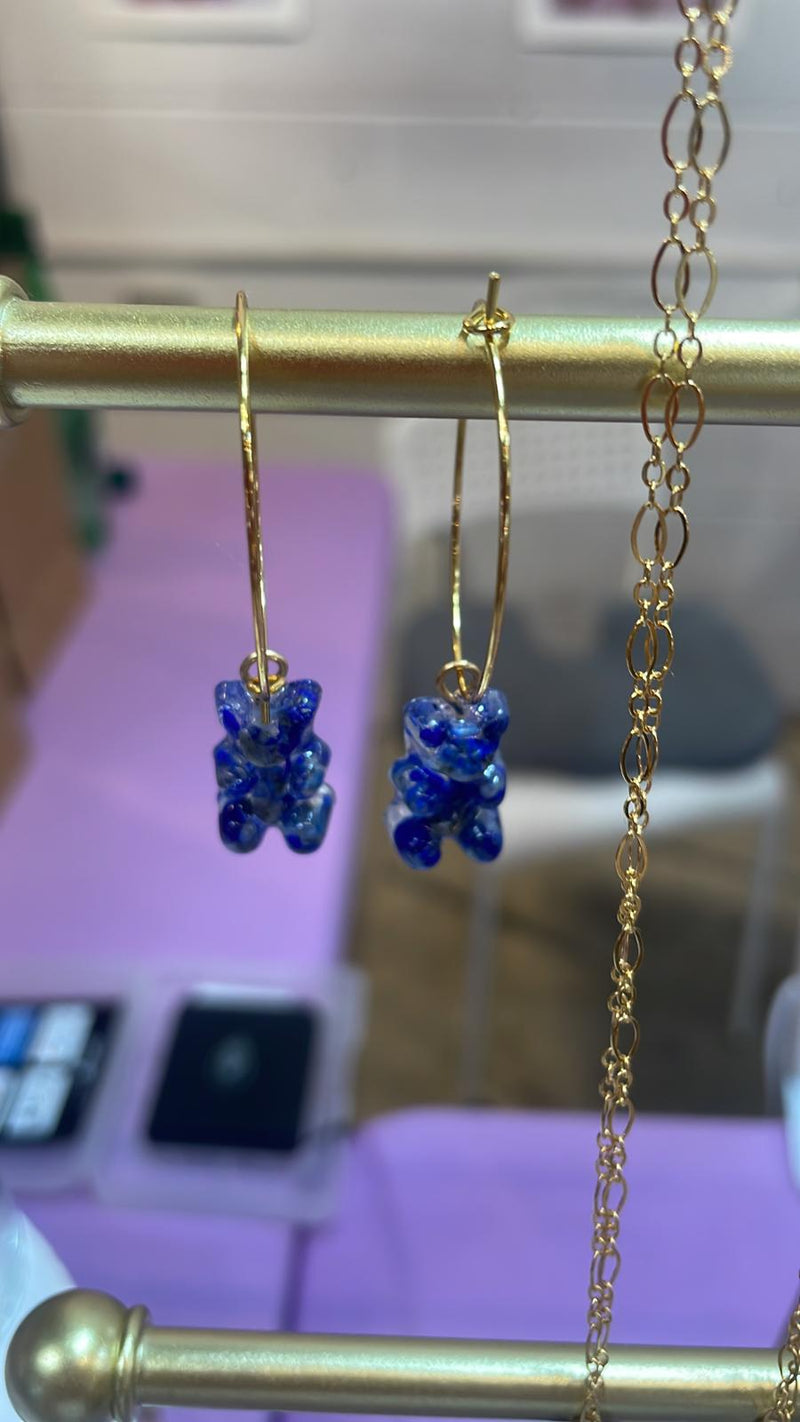 “Gummy Bear” Lapis Lazuli Hoops