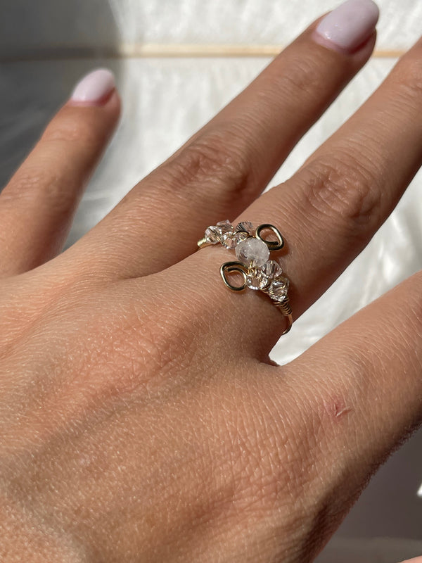 Moonstone Gold Filled Wire Ring