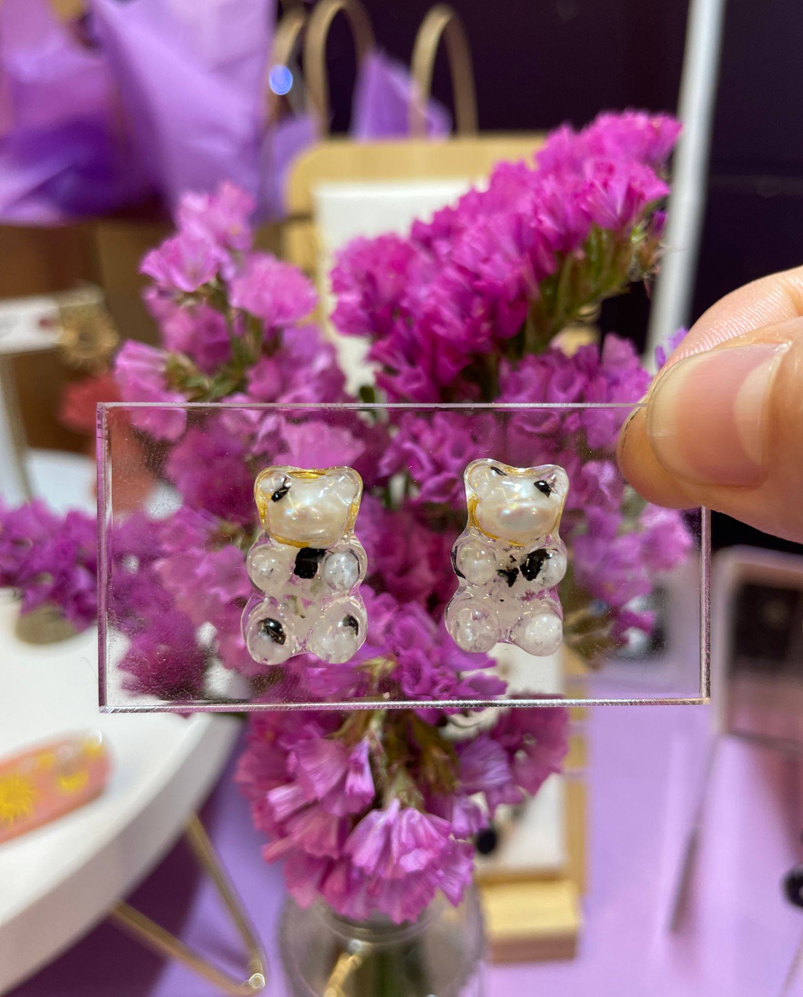 Gummy Bear Moonstone Studs