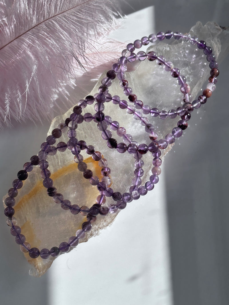 Natural Super Seven 6mm 7.5” Crystal Healing Stretch Bracelet
